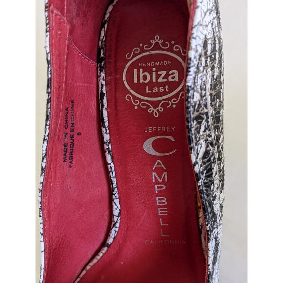 Jeffrey Campbell Theodora Pump Sz 8 Black White Splattered Ibiza Last Handmade - Picture 8 of 9